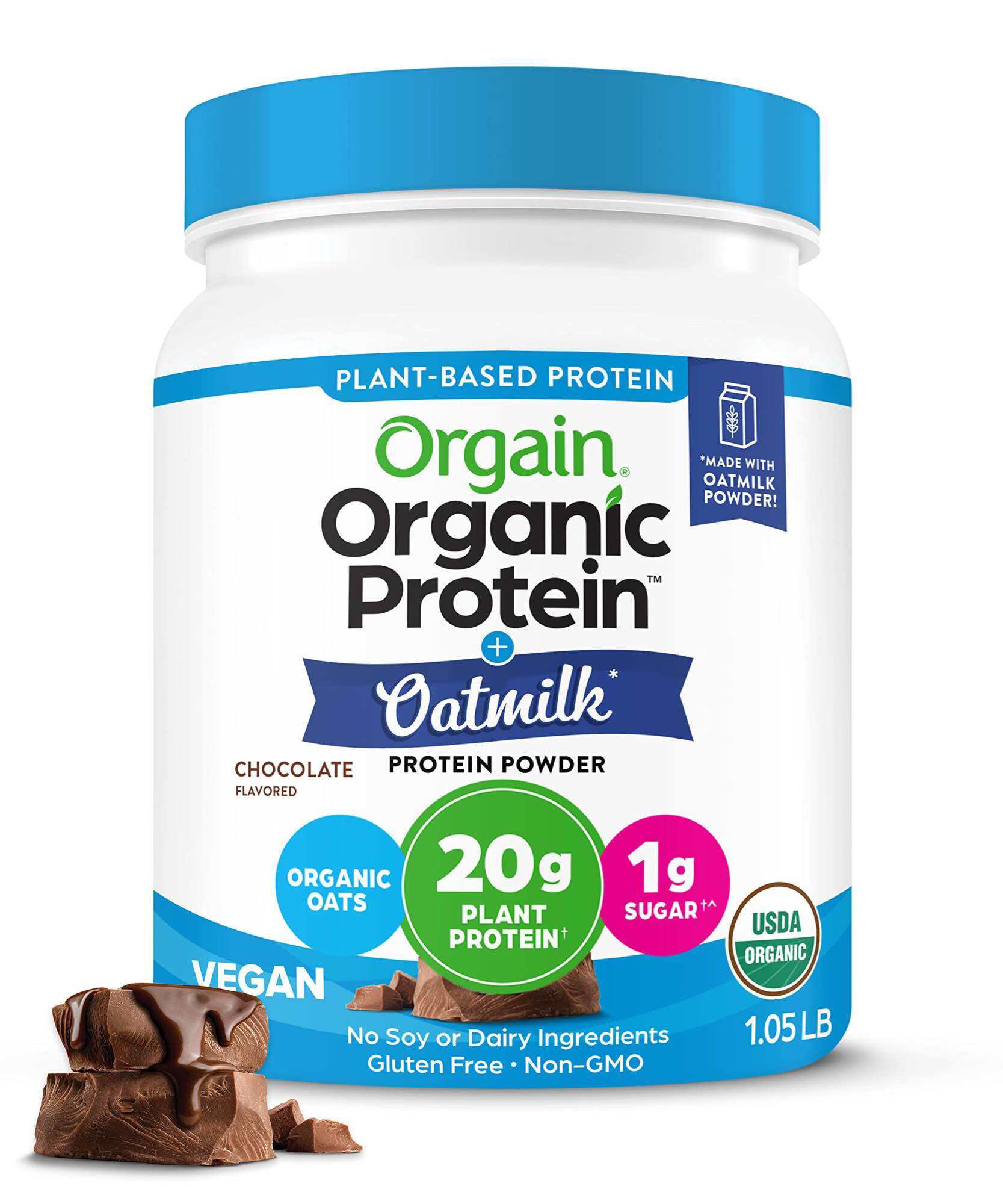 Bột Protein Powder + Oatmilk, vị Chocolate Orgain Organic USDA Vegan đạm