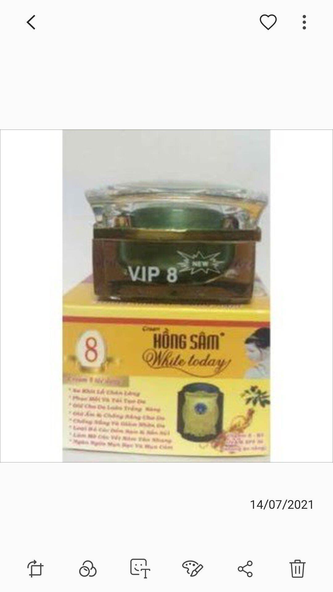 Kem hồng sâm 8 vip