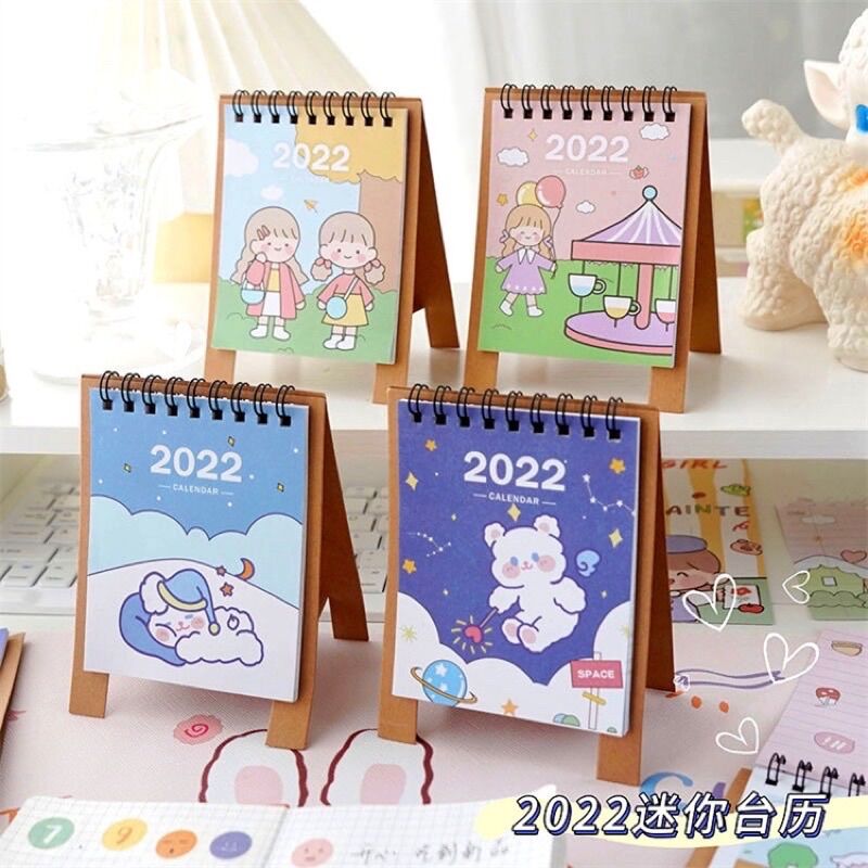 Lịch Để Bàn Mini 2022 In Hoạt Hình Sáng Tạo Đáng Yêu - K02