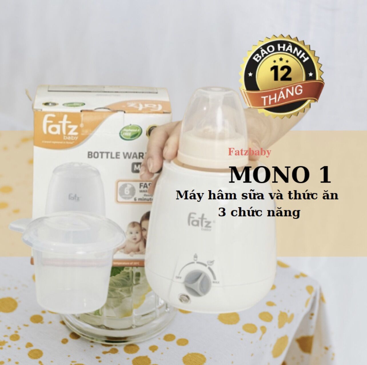Mono 1 - máy hâm sữa và thức ăn 3 chức năng fatzbaby - fatz fb3003sl - bh 12 tháng
