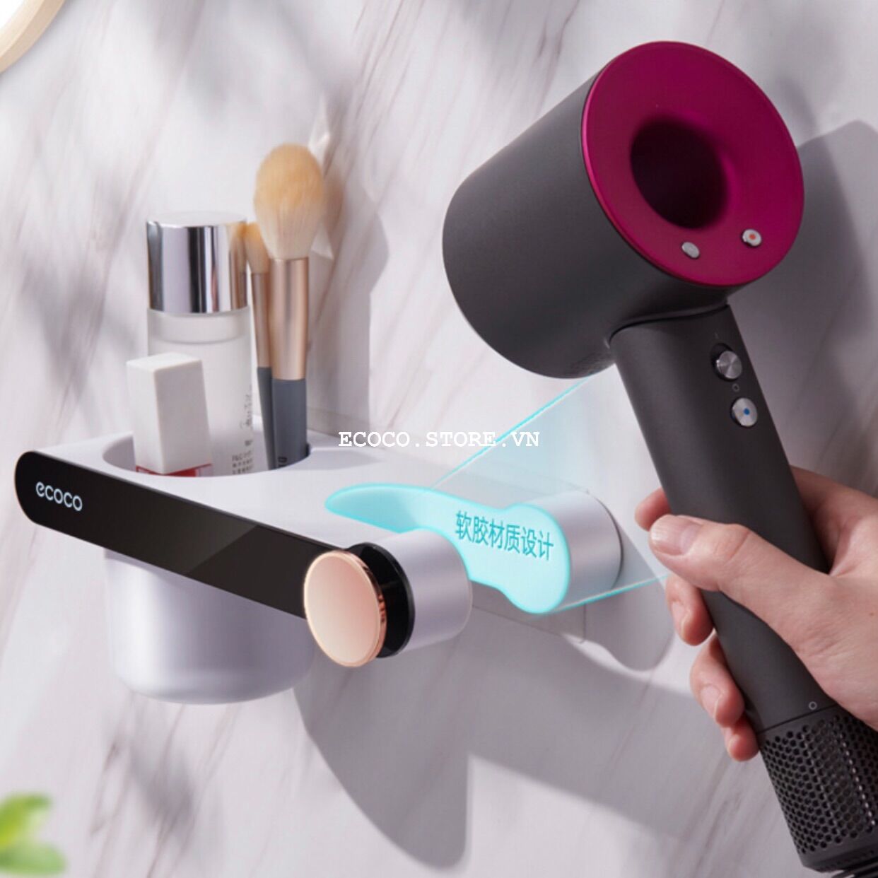 Kệ để máy sấy tóc dán tường Ecoco, giá cắm máy sấy tóc Ecoco - ECOCO 2207, 2208