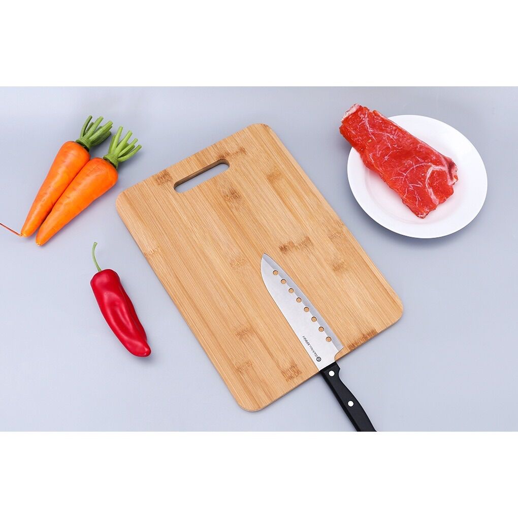 Thớt gỗ tre việt nam xuất khẩu sunstars, 34x24cm hàng chuẩn dày đẹp -kháng khuẩn -bền