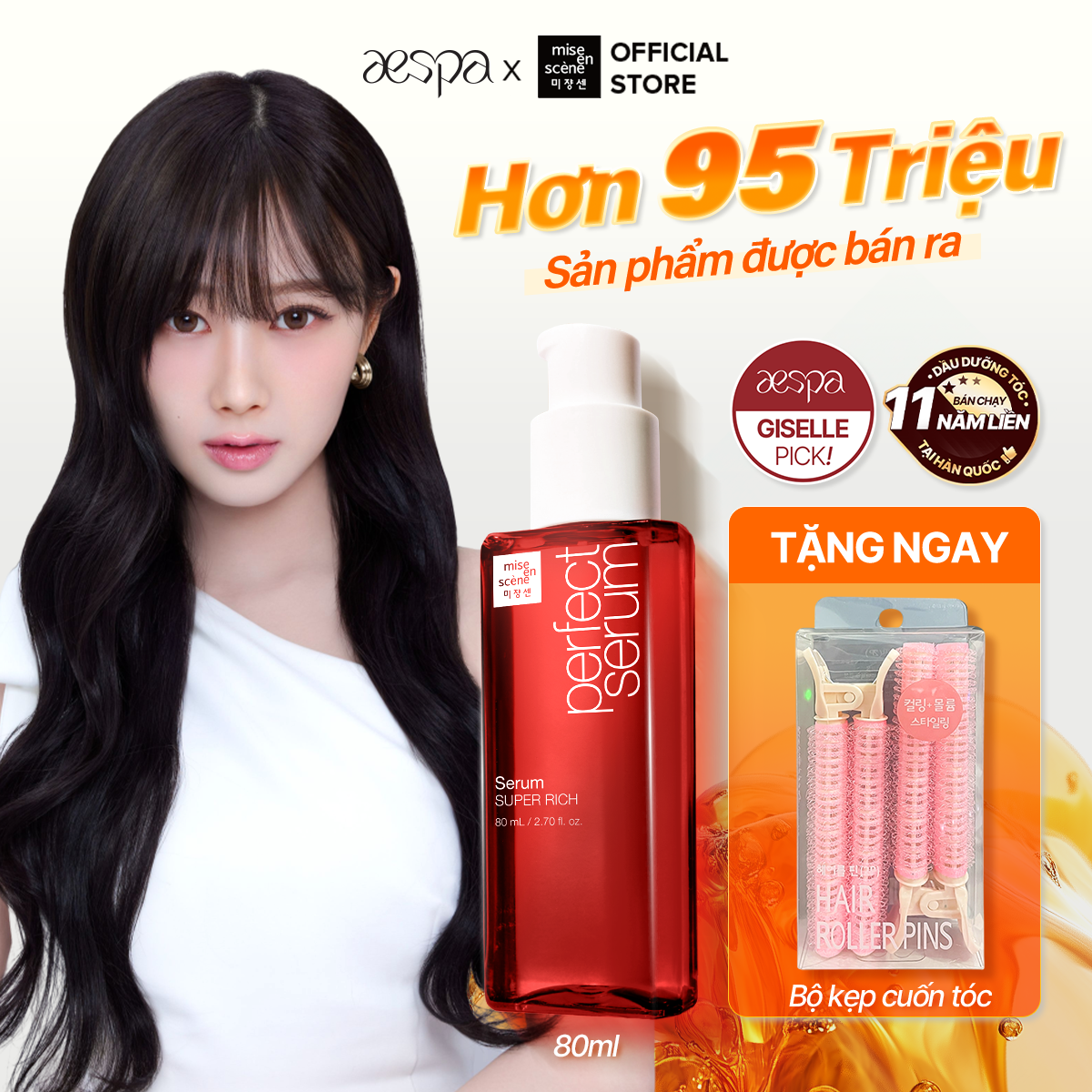 [Deal độc quyền khi mua 1 serum] Tinh chất dưỡng tóc Mise en scene Perfect Serum Rich 80ml giúp tóc suôn mượt, chắc khỏe, phục hồi tóc hư tổn