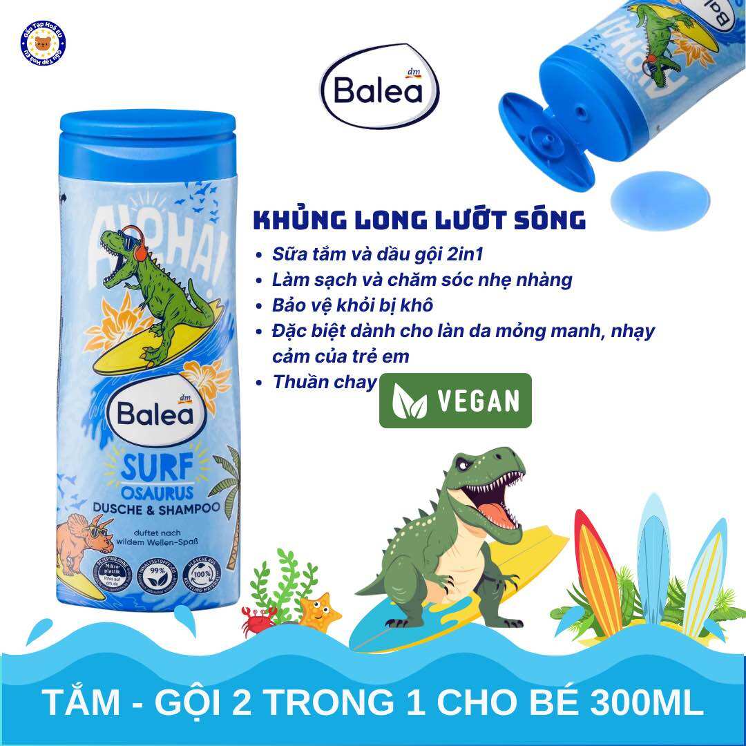 Sữa tắm gội Balea Kids 2in1 300ml – dịu nhẹ, thơm lâu, an toàn cho bé da nhạy cảm