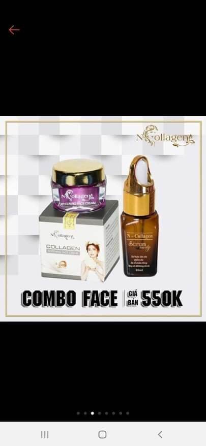 Combo kem face tím, serum dưỡng trắng da ngăn ngừa mụn
