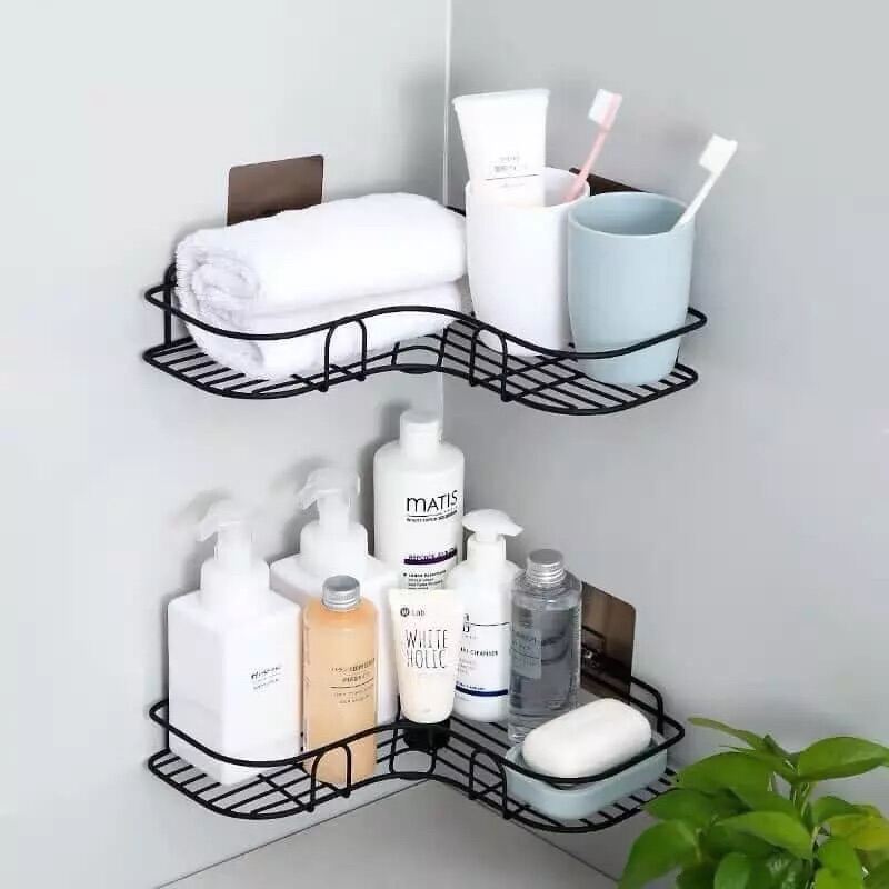 HCMKệ góc sắt treo tường nhà tắm nhà bếp phòng ngủ tiện lợi
