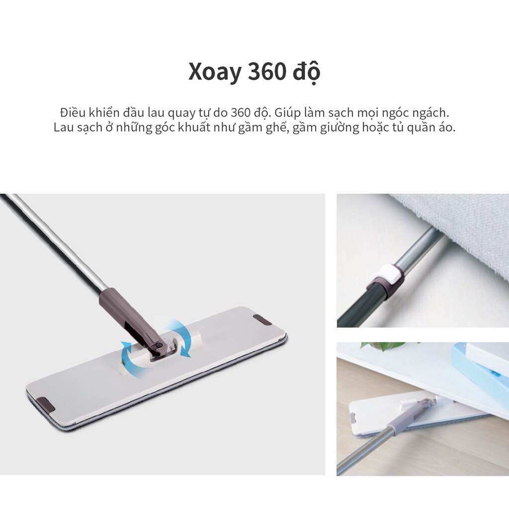 [HCM]Bộ cây lau nhà Lock&Lock Squeeze Flat Mop ETM471