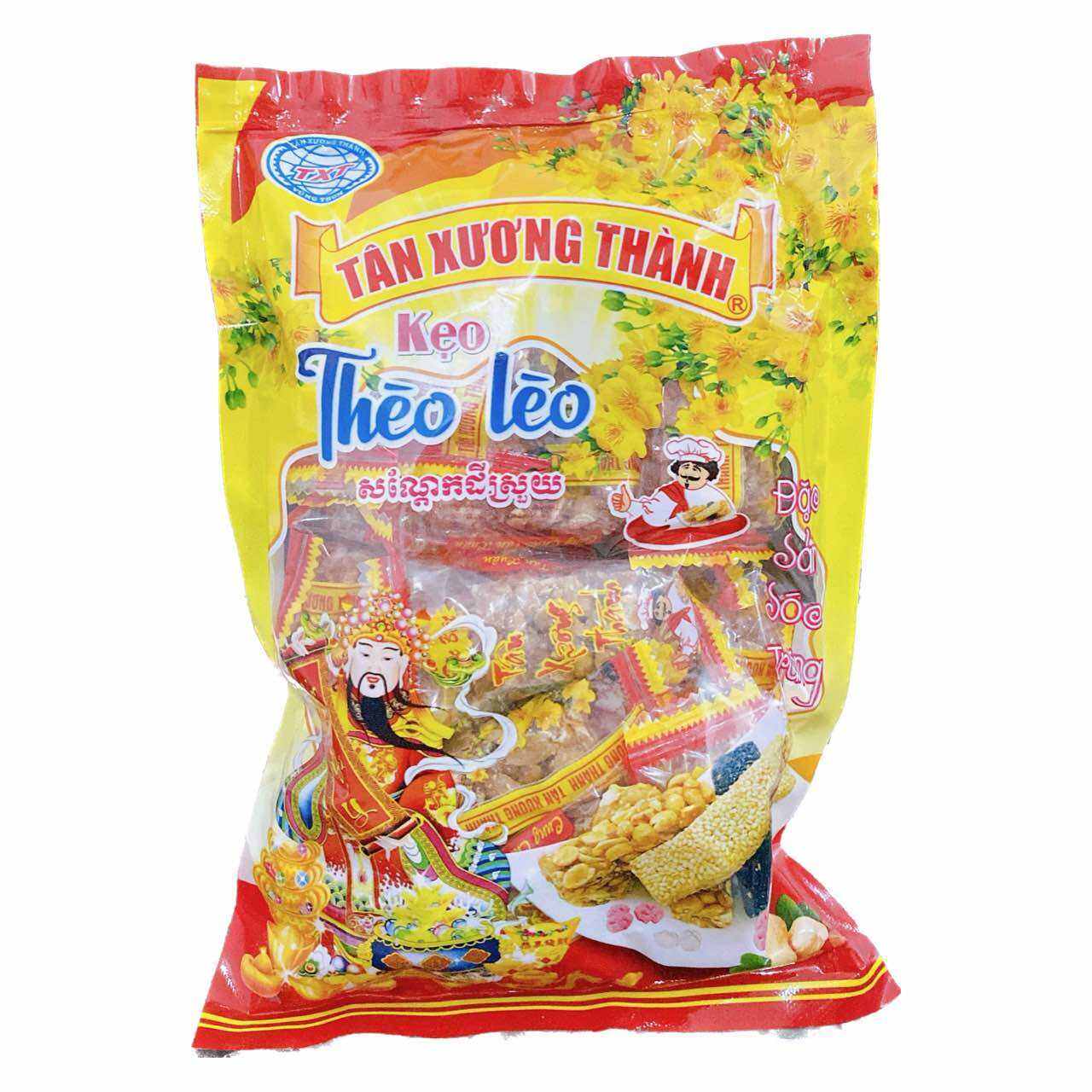 Bịch 250g kẹo thèo lèo, kẹo đậu phộng Tân Xương Thành (Date mới 3 tháng)