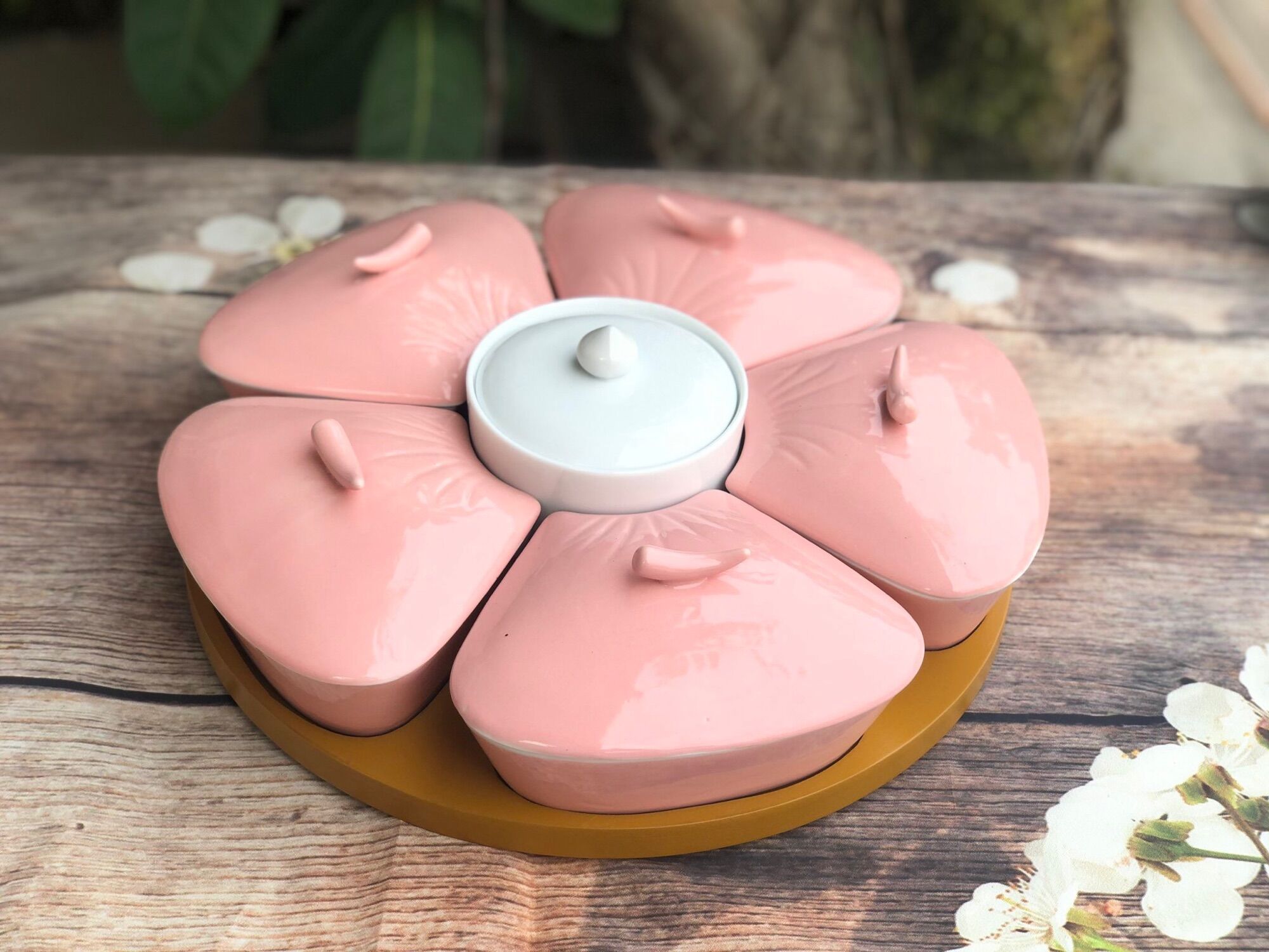 Khay đựng mứt- bánh kẹo . Gốm sứ Bát Tràng