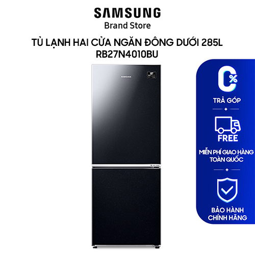   MIỄN PHÍ VẬN CHUYỂN  Tủ Lạnh Samsung Ngăn Đông Dưới với Optimal Fresh Zone 285L màu Đen RB27N4010BU SV 