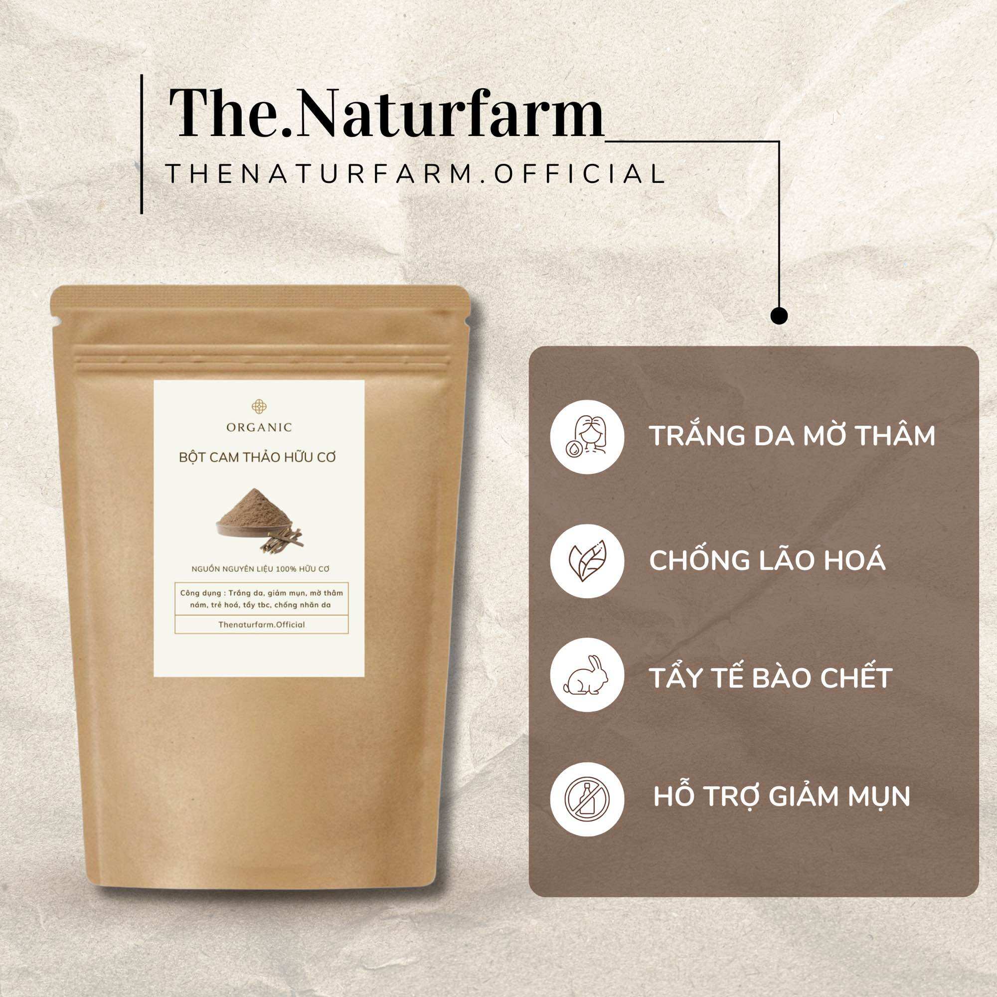 Combo 5 loại bột trắng da mờ thâm Naturfarm [ Đậu đỏ + yến mạch + cám gạo sữa + cam thảo + bã cà phê ]