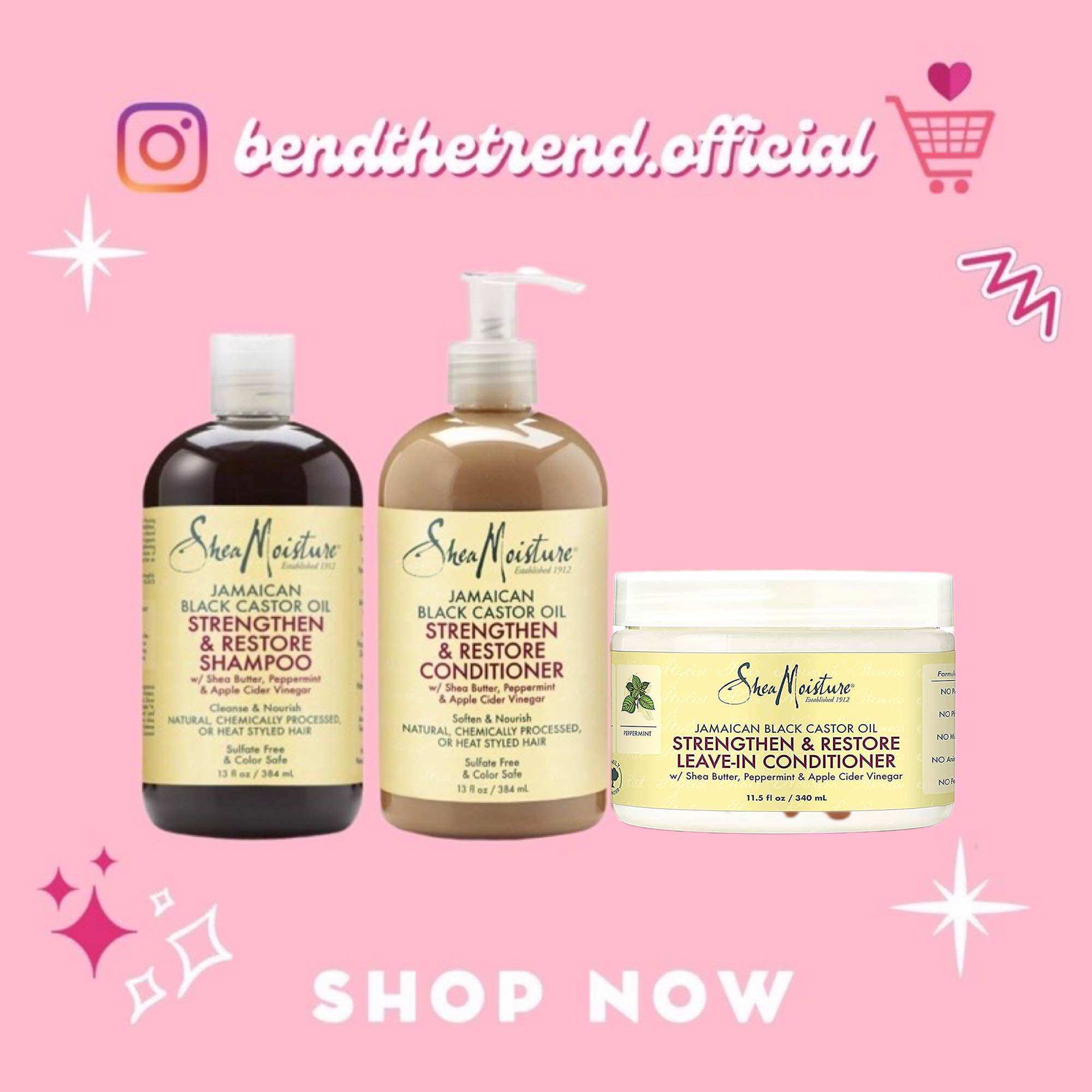 Dầu gội, xả, ủ kích mọc tóc shea moisture jamaican black castor oil