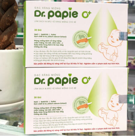 CHÍNH HÃNG, DATE 12 2024 - Combo 2 hộp gạc rơ lưỡi Dr.Papie dành cho trẻ