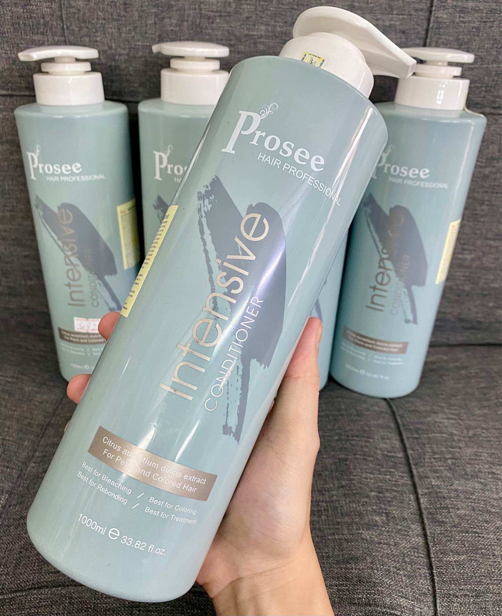 Prosee Intensive Conditioner 1000ml chính hãng - dầu hấp keratin siêu phục hồi dành cho tóc yếu, nát