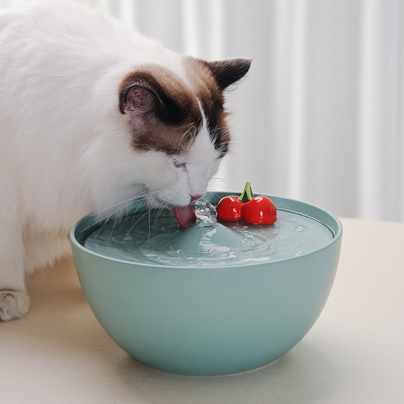 Máy Uống Nước Cho Mèo, Máy Lọc Nước Tuần Hoàn, Máy Uống Nước Cho Uống Nước Tự Động Dùng Cho Mèo, Đồ Dùng Cho Thú Cưng Bằng Gốm