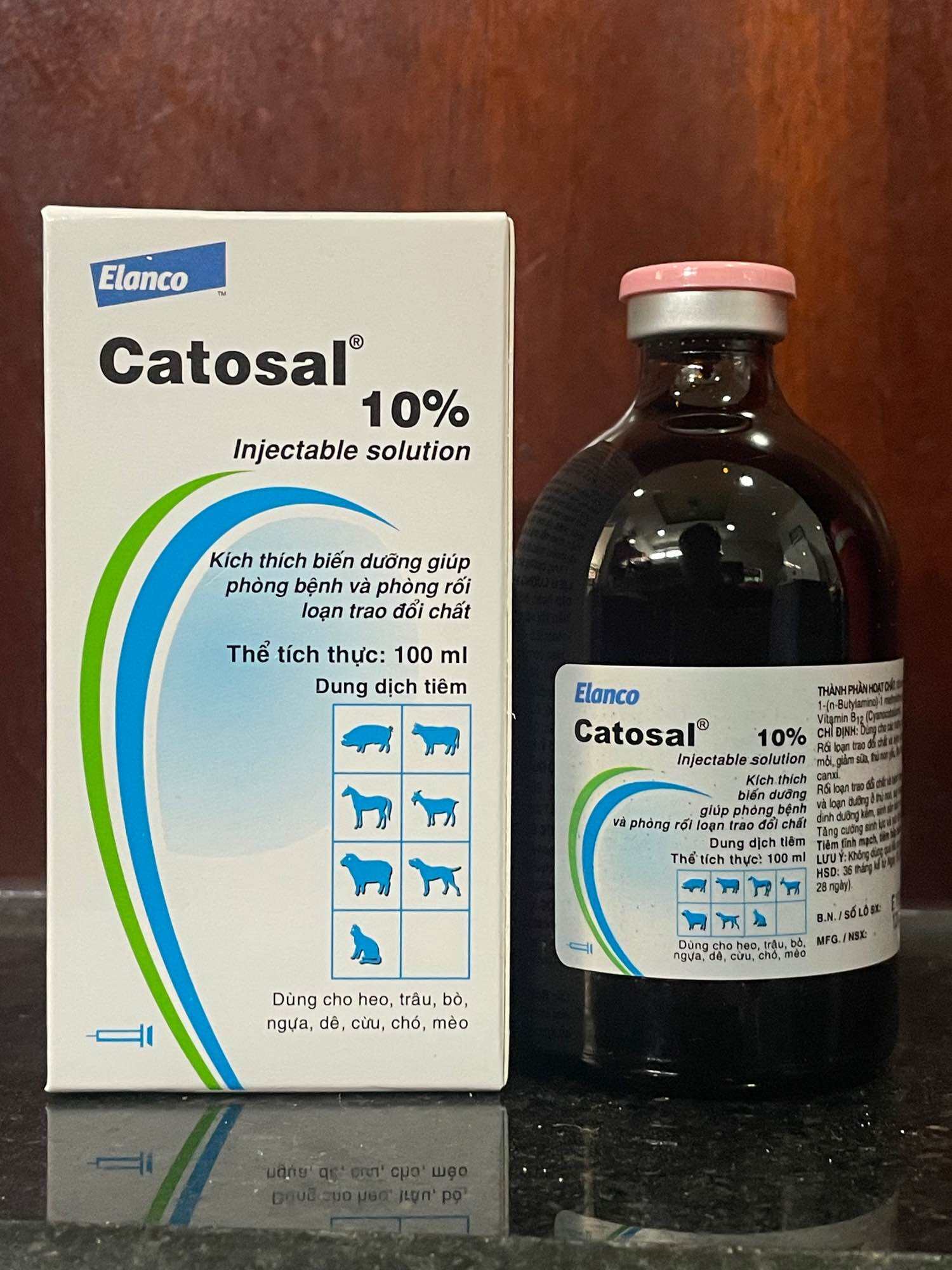 Catosal 10% chai 100ml chính hãng Elanco Hàn Quốc bồi bổ,  kích lực, mau lớn, ăn ngon trên gia súc, 