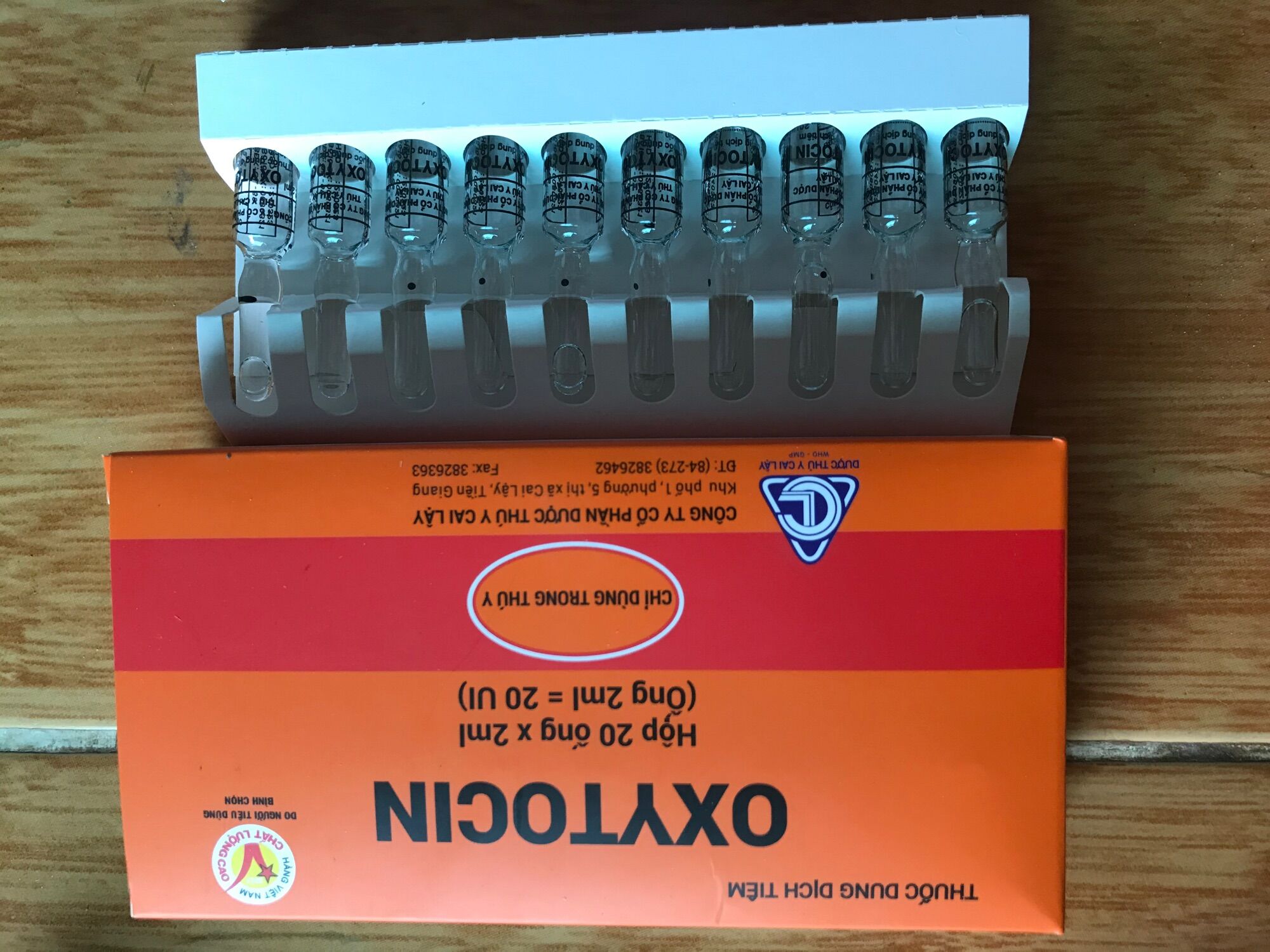 Freeship thuoc thu y OXTOCIN hop 20 ong