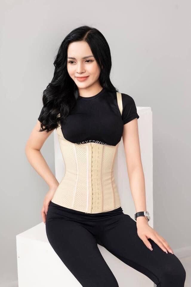 [Gía sốc-Tặng thước dây] Đai nịt bụng gile latex thông hơi dài 29 cm( dành cho nàng nhiều mỡ lưng)