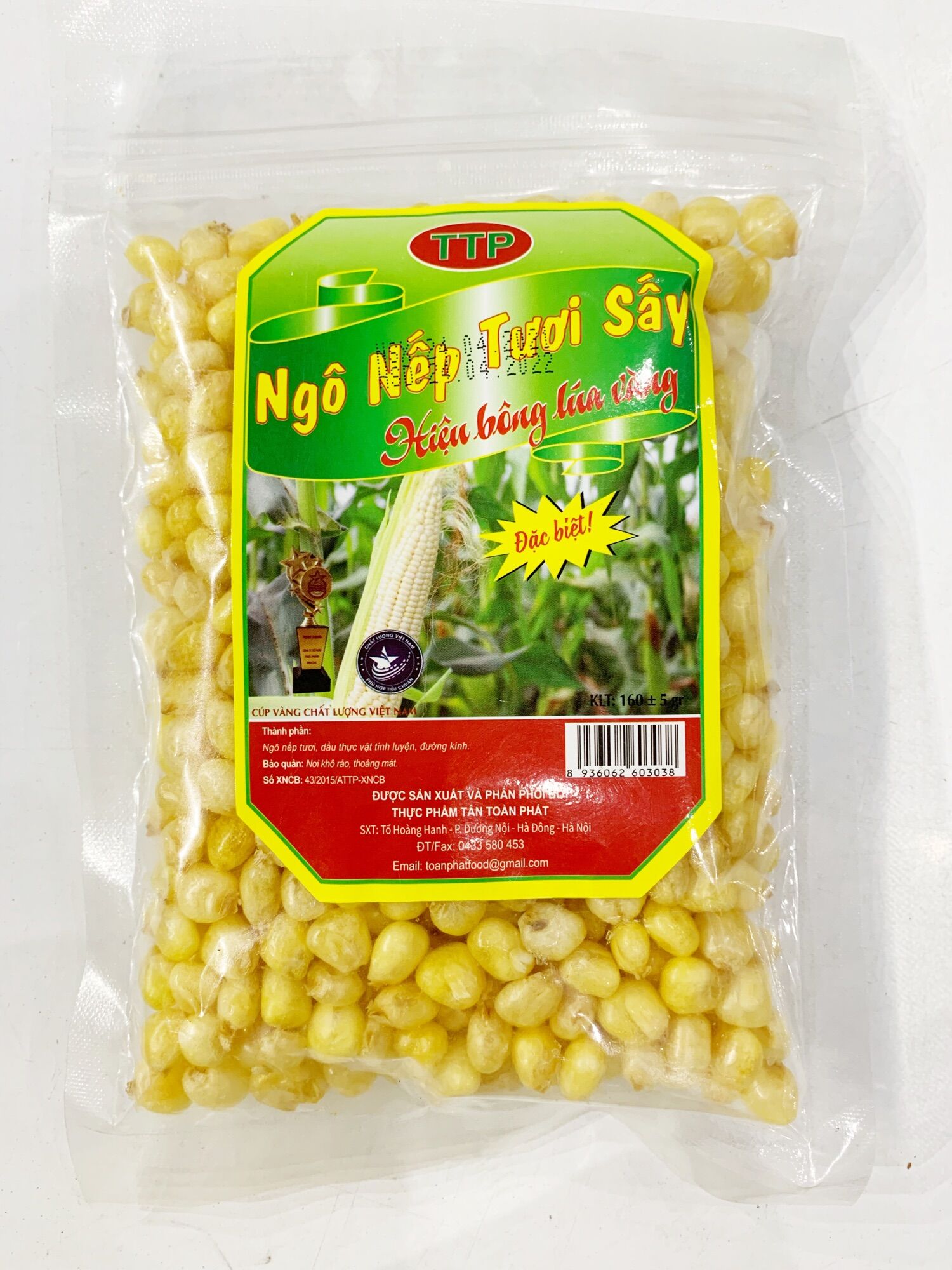 Ngô nếp tươi sấy giòn 160g - ăn liền