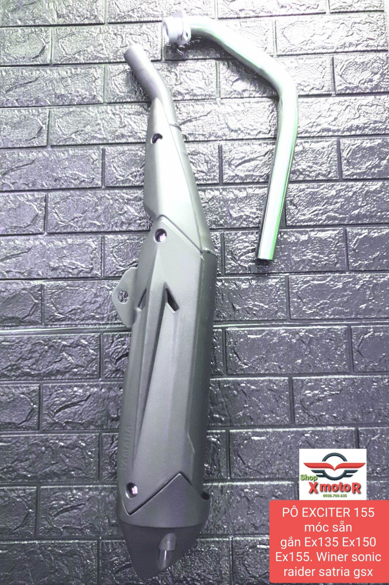 Pô tăng tốc exciter 155 gắn exciter 155 ex135 ex150 winer sonic raider satria gsx.