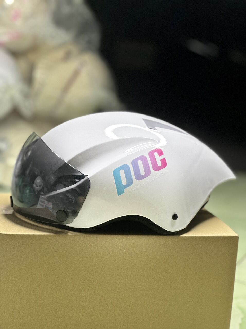 Nón bảo hiểm POC đuôi nhọn ( Nón trơn lên tem )