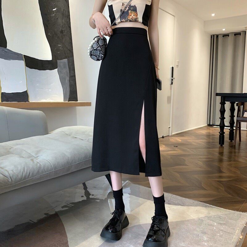 Chân váy dài xẻ tà siêu sang