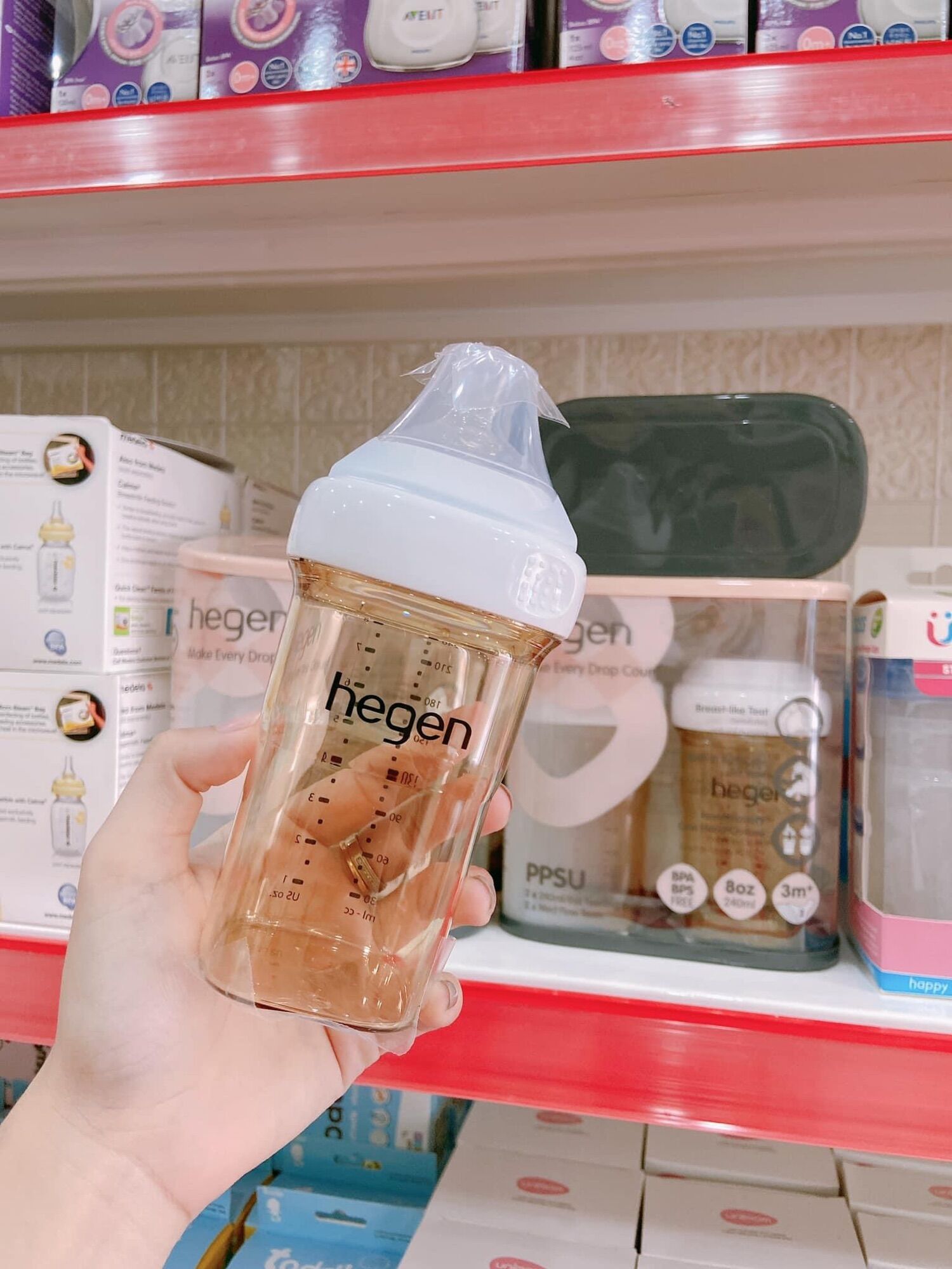 [ CHÍNH HÃNG - GIÁ TỐT]  Bình sữa Hegen 240ml - Kèm Núm Ti 3+ ( Hegen Hegen PCTO™ 240ml/8oz Feeding Bottle PPSU)