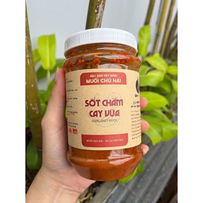 Sốt chấm siêu cay muối chú hải - hủ 500gr-muối cay vừa chú hải