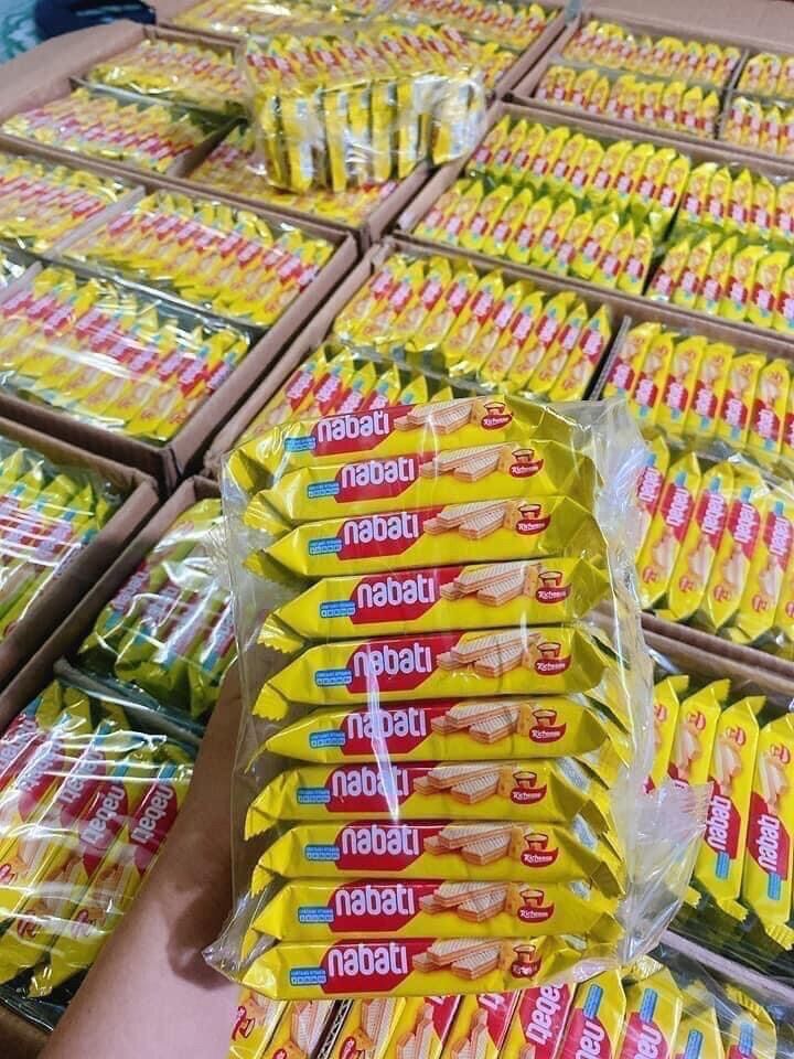 1 thùng 60 gói bánh nabati vị phô mai-socola 17gr-50gr