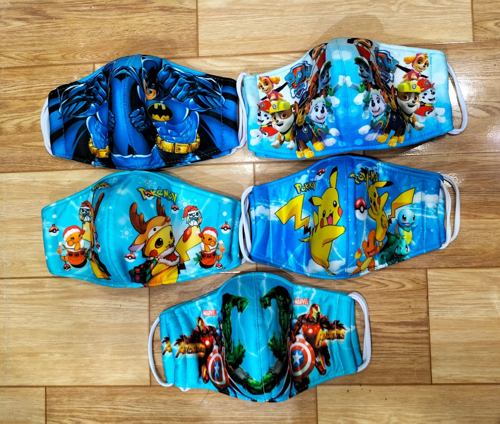 1 Khẩu trang vải bé trai 3 lớp, in hình 3D