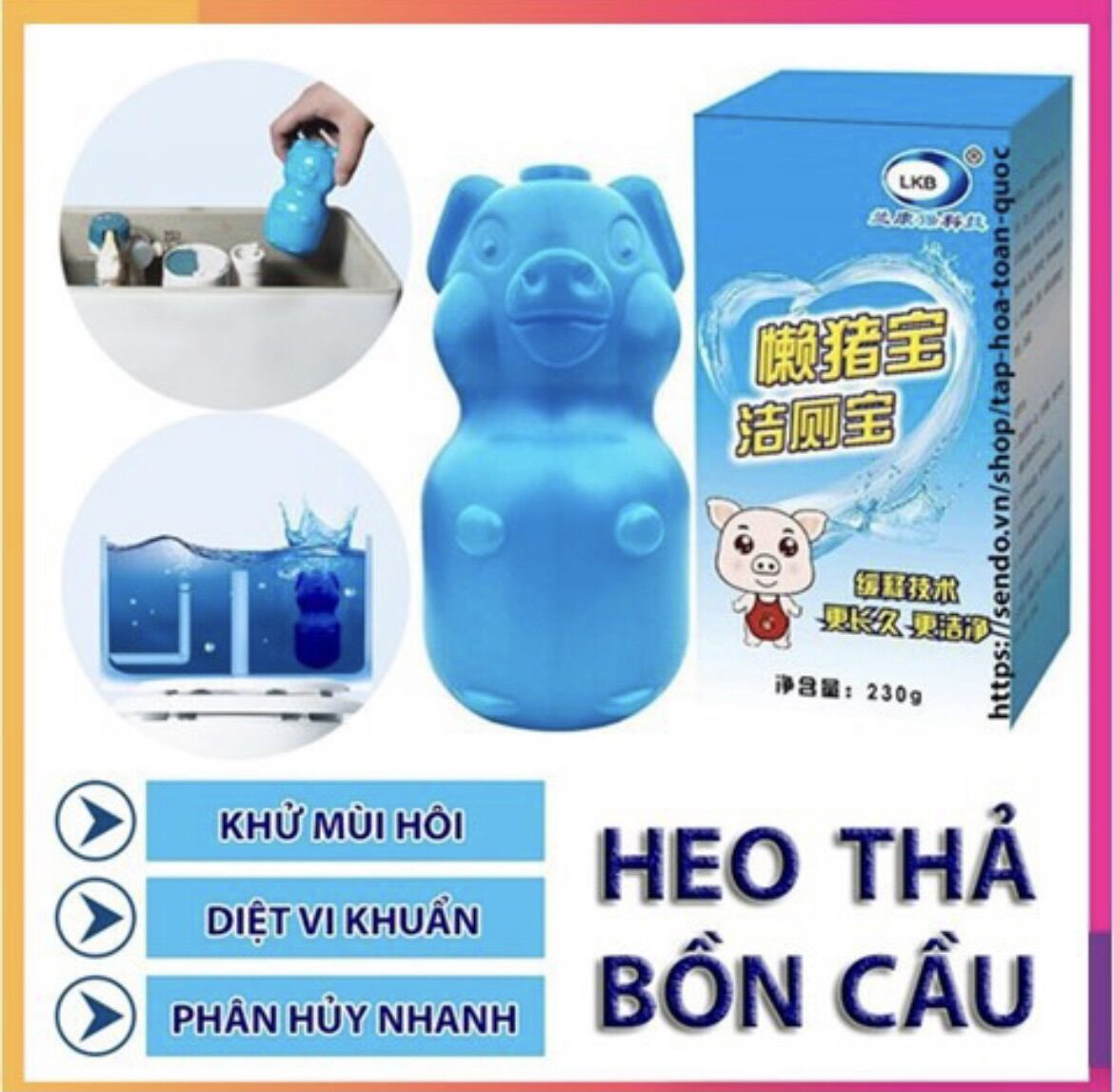 Chai thả bồn cầu hình heo.