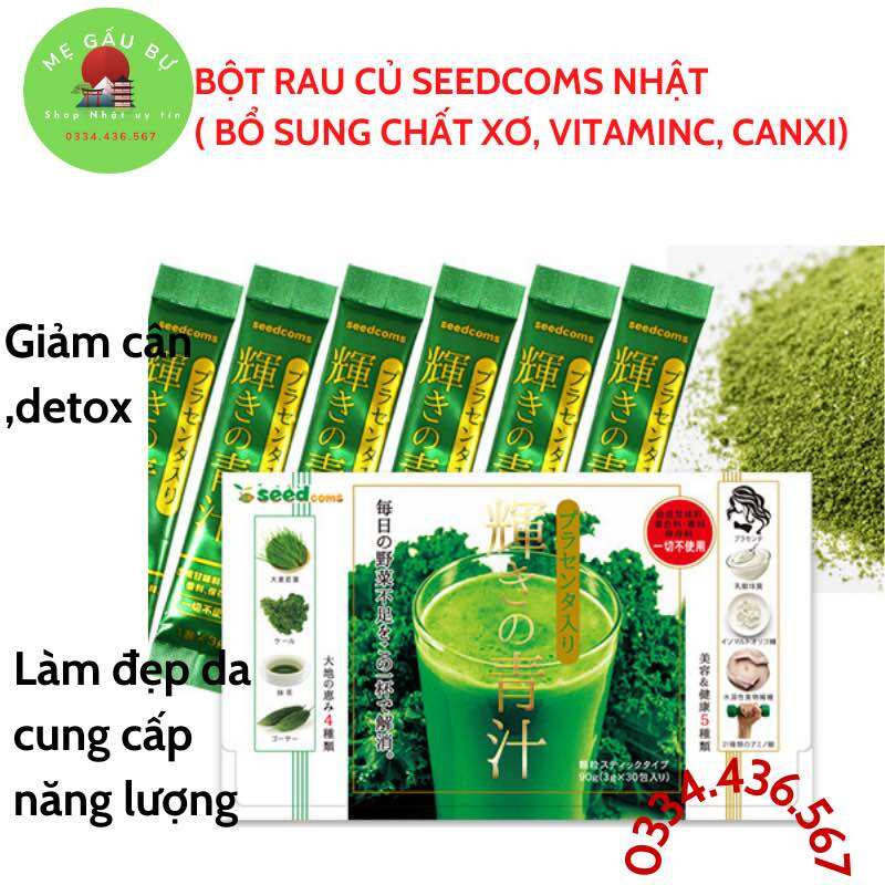 [Hàng Nhật]- Date 5/2026- Bột rau củ quả Seedcoms NHẬT 30 NGÀY