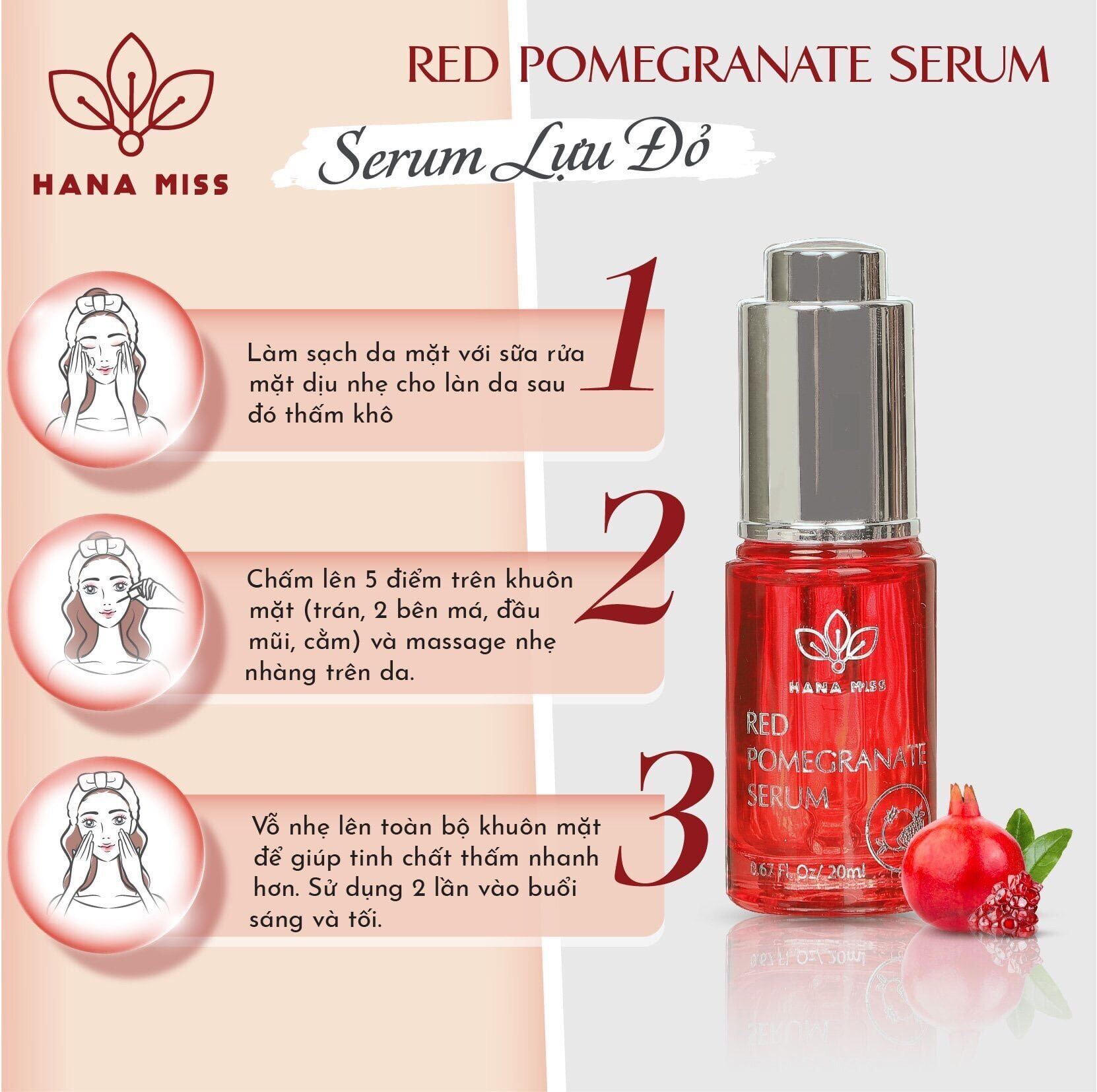 Serum Dưỡng Da Lựu Đỏ Hana Miss