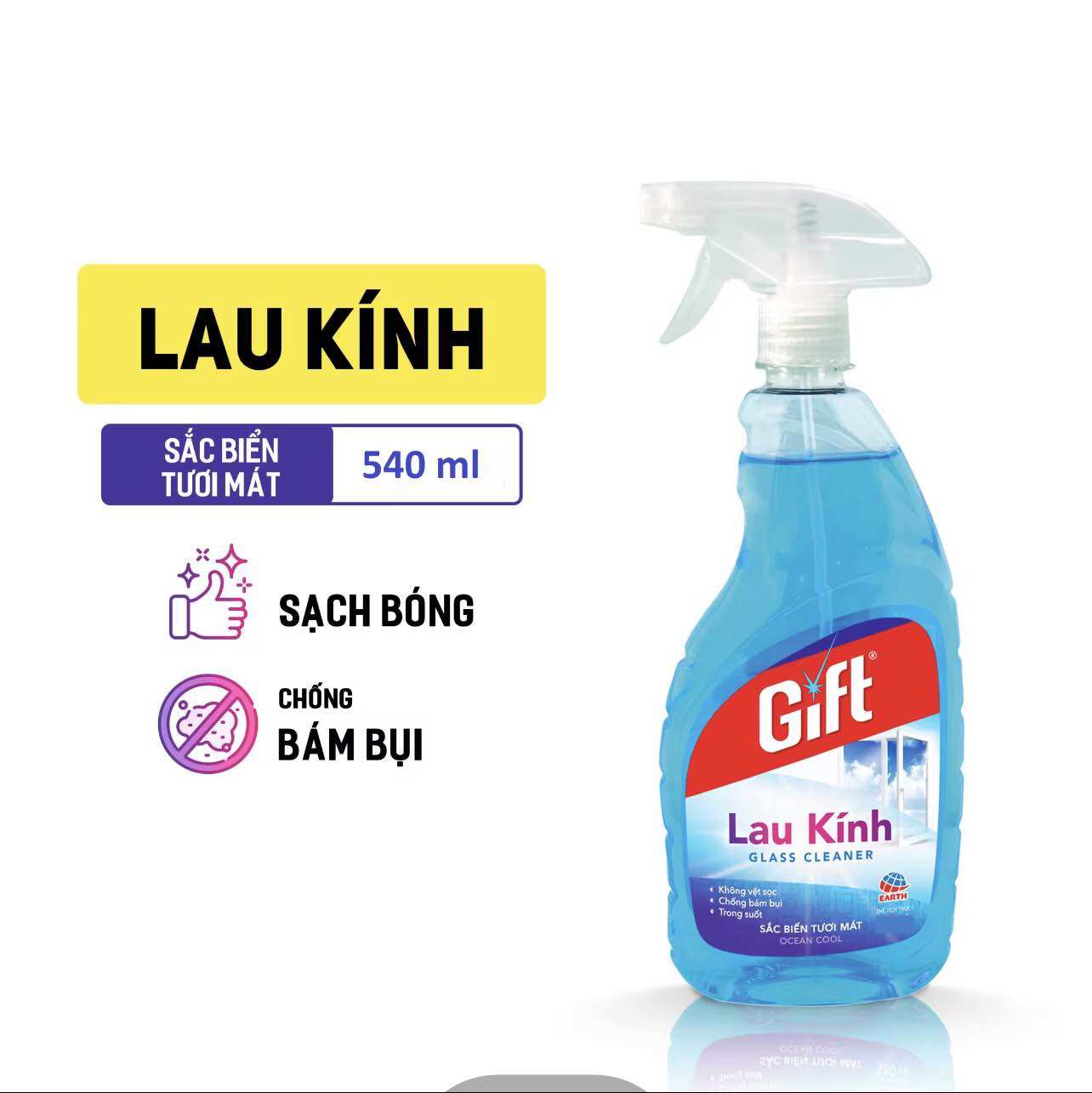 Combo Nước lau kính Gift Sắc Biển 540ml
