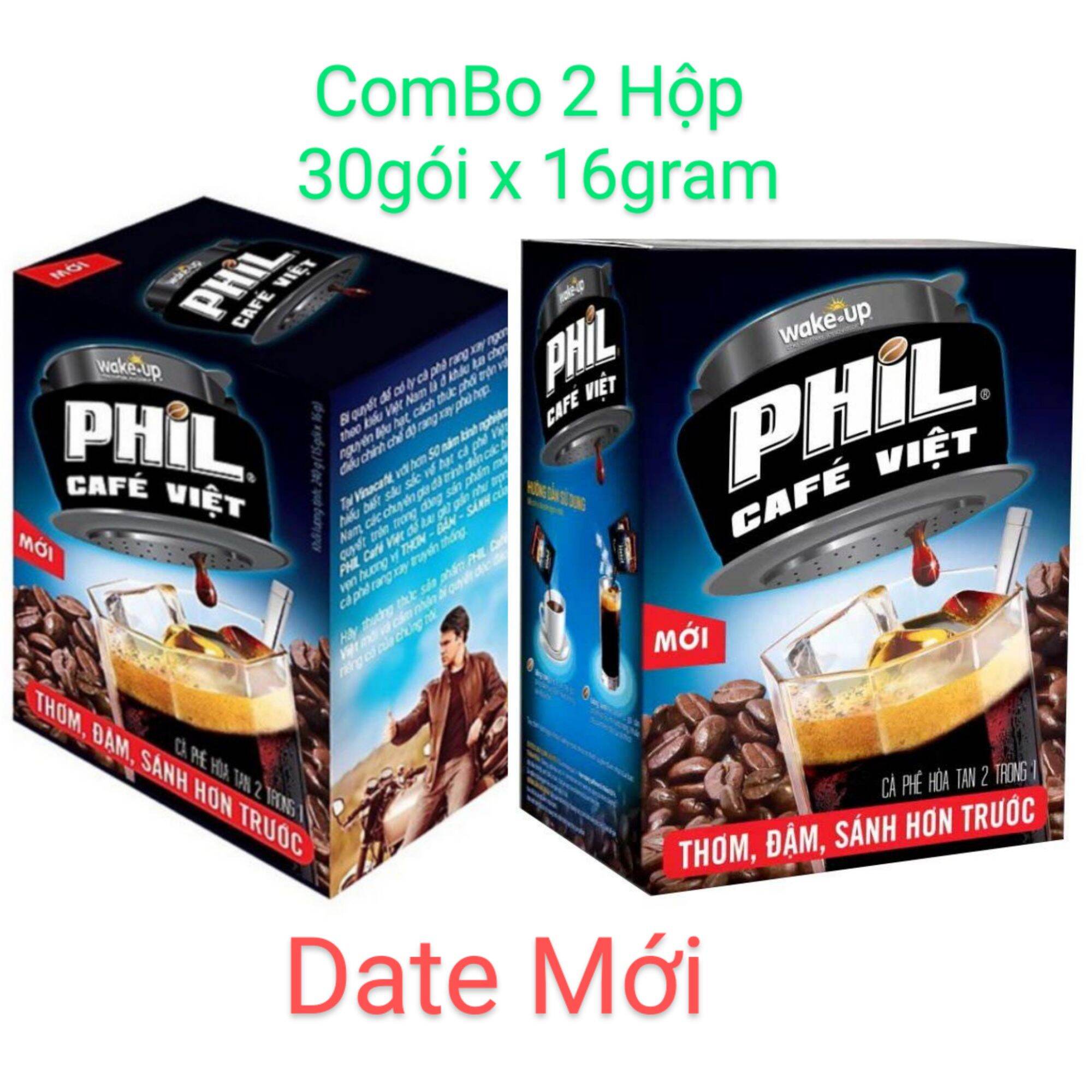 Combo 2 bịch cà phê đen phil việt thơm ngon rẻ đậm vị date mới