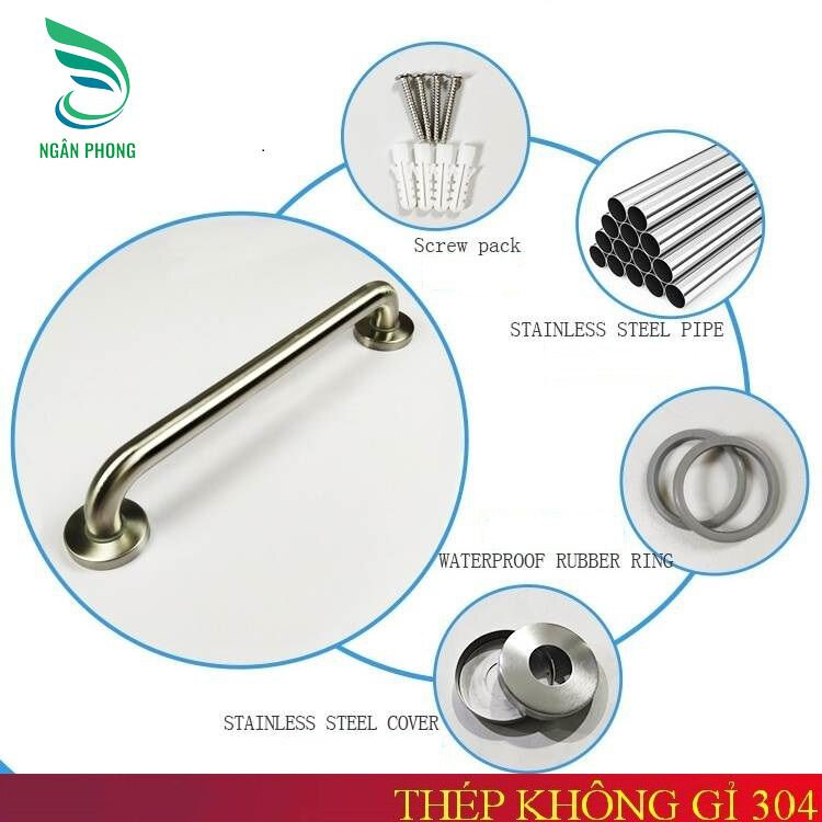 Tay vịn phòng tắm inox 304- phi lớn 32 mm