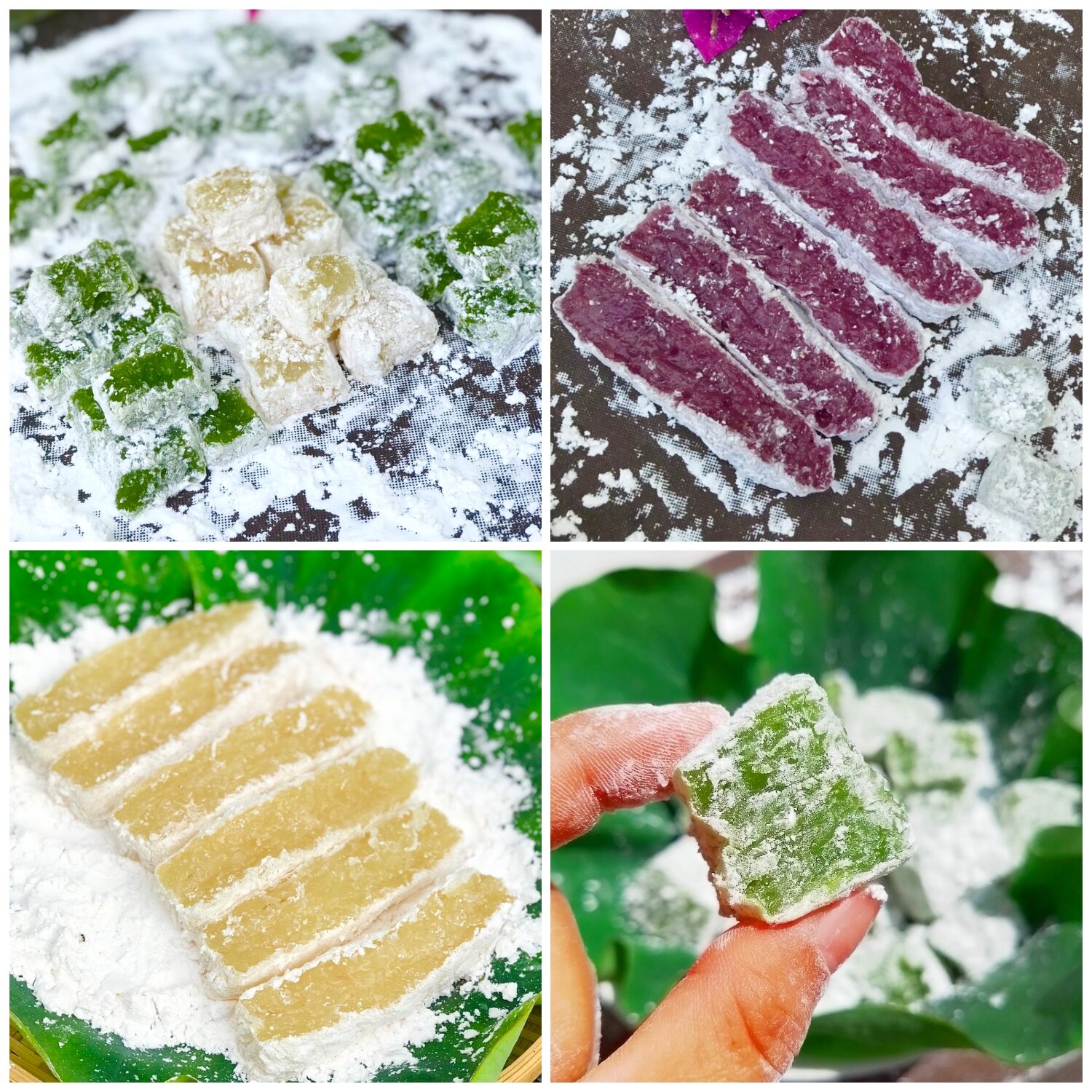 Combo 3 túi bánh hồng trắng, xanh, tím Bình Định