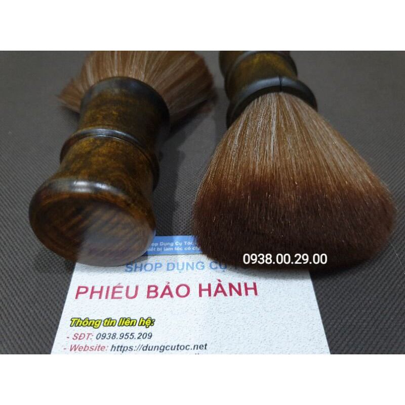 Phủi Tóc Cán Gỗ Cao Cấp Lông Mềm, Cây Phủi Tóc Nam Nữ Chuẩn Salon Tóc.(Ảnh thật)