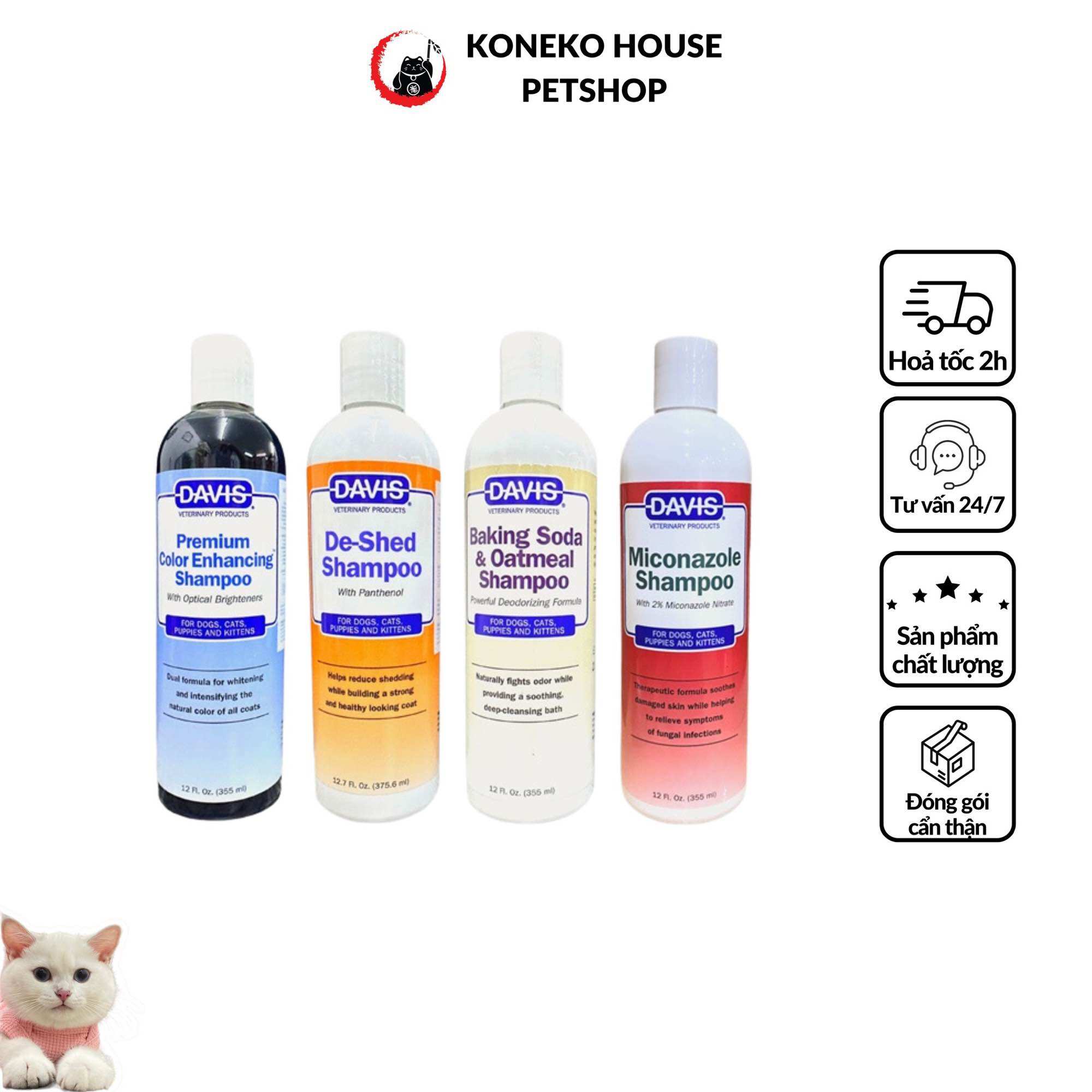 Sữa tắm cho mèo - sữa tắm davis 330ml