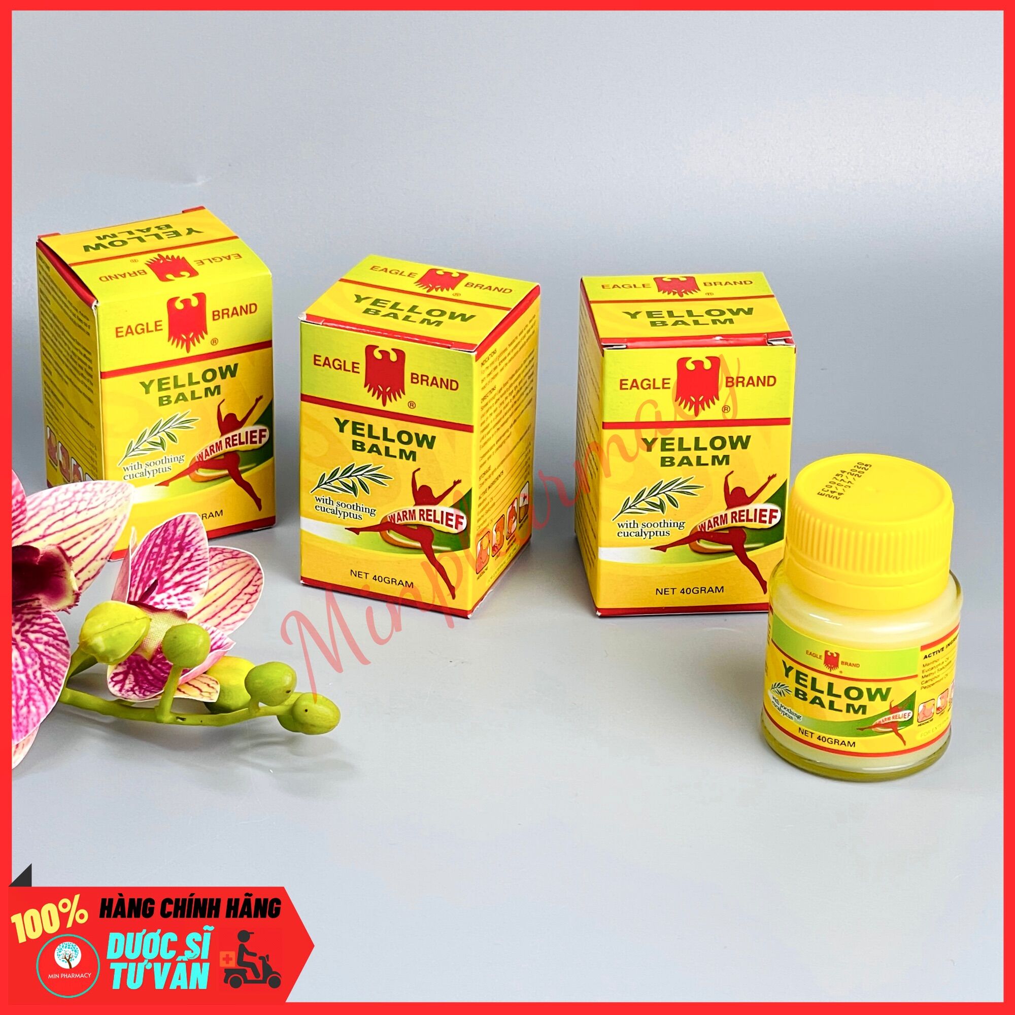 Dầu Cù Là Con Ó EAGLE YELLOW BALM Lọ 40g - Minpharmacy