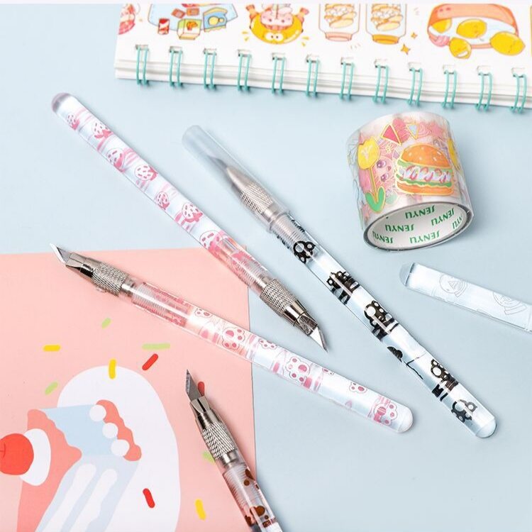 Bút dao unboxing , rọc cắt giấy , washi , sticker