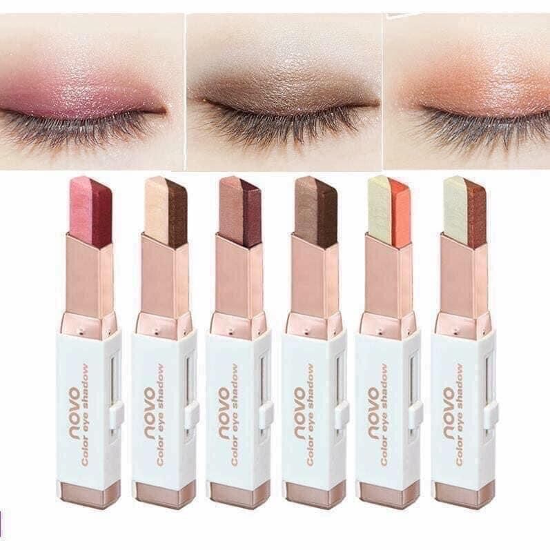 Thỏi phấn mắt 2 màu ánh nhũ novo color eye shadow stick thái lan