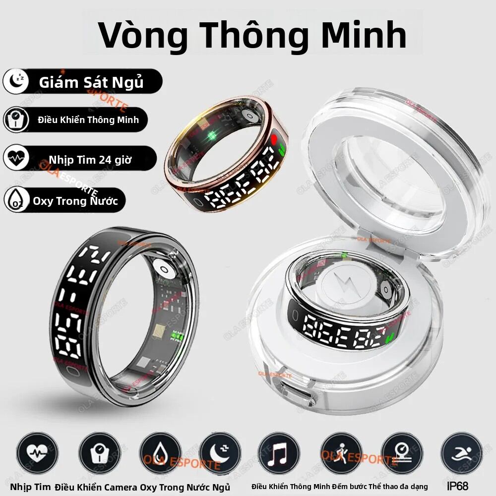 Nhẫn Thông Minh Dành Cho Nam Và Nữ Có Màn Hình Hiển Thị Cảm Ứng, Theo Dõi Sức Khỏe, Giấc Ngủ, Chống Nước 5ATM, Nhiều Chế Độ Thể Thao, Thiết Bị Theo Dõi Thể Dục