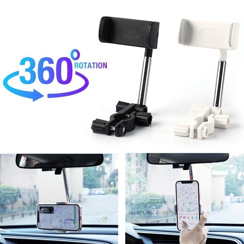 🌟[DEAL SỐC🔥]LOẠI1 Giá đỡ điện thoại kẹp gương chiếu hậu xe ôtô. Kẹp Bàn,Tiện Ích.Góc Xoay360 Linh Hoạt,Hỗ Trợ Khi Lái Xe
