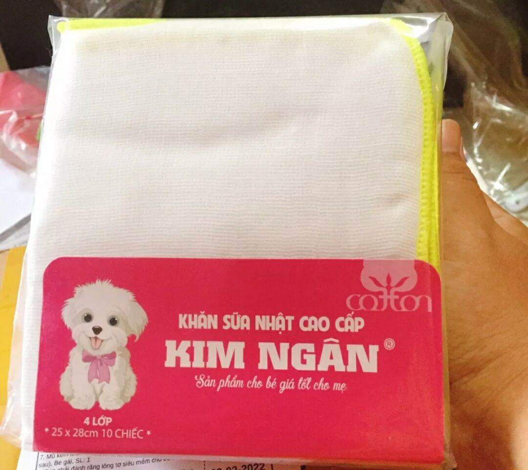 Khăn sữa cao cấp Kim Ngân, Biti  4 lớp 25x28cm