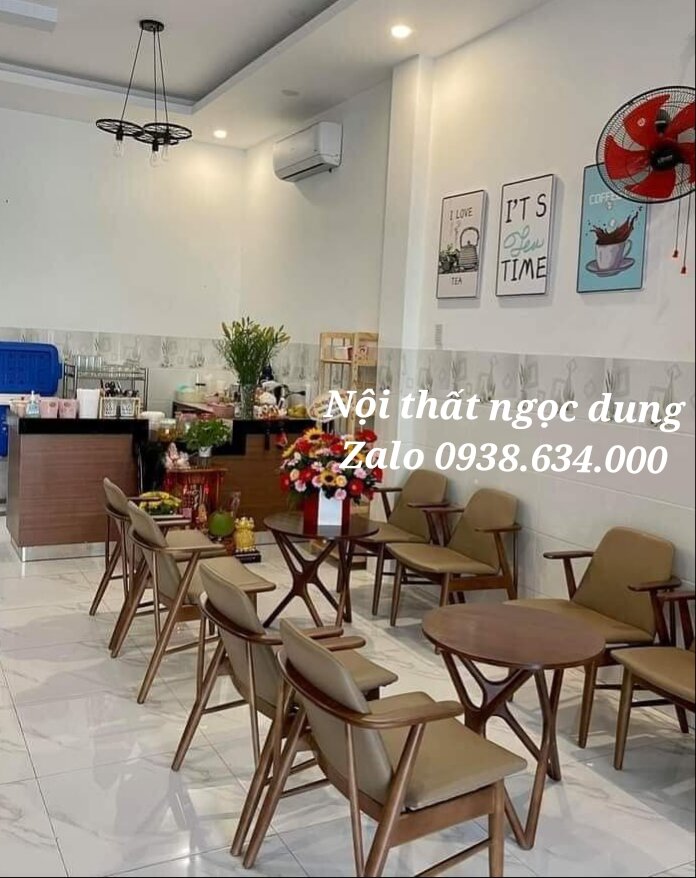 bàn ghế cafe gỗ nệm