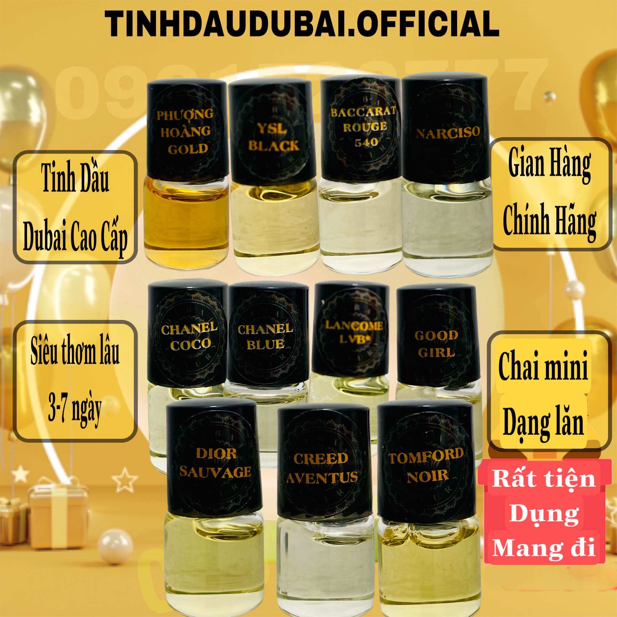 Tinh Dầu Nước Hoa Dubai Chính Hãng Mẫu thử 2ml Phượng Hoàng Gold