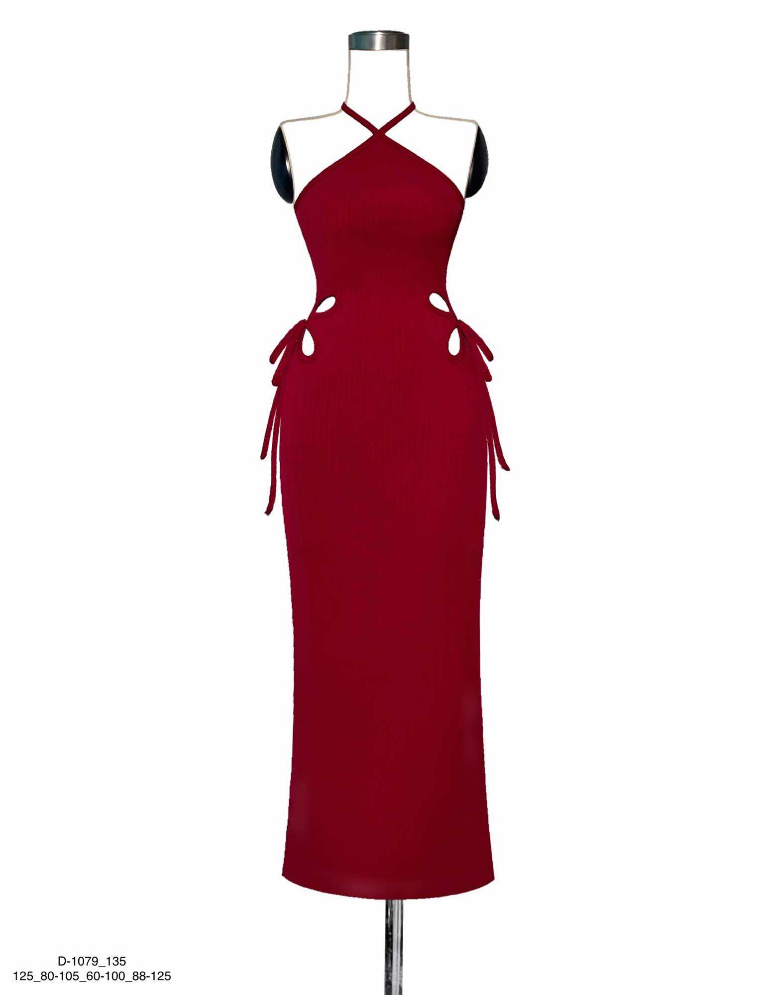 Đầm body midi cổ yếm Cutout D-1079