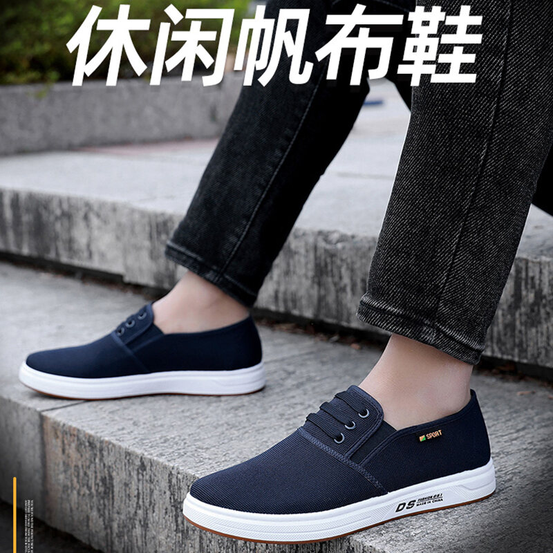 Giày Vải Bố Mẫu Mới Nam Giày Vải Bắc Kinh Cổ Trào Lưu Phong Cách Hàn Quốc Giày Nam Giày Vải Bố Lười Thường Ngày Chống Trượt Thoáng Khí