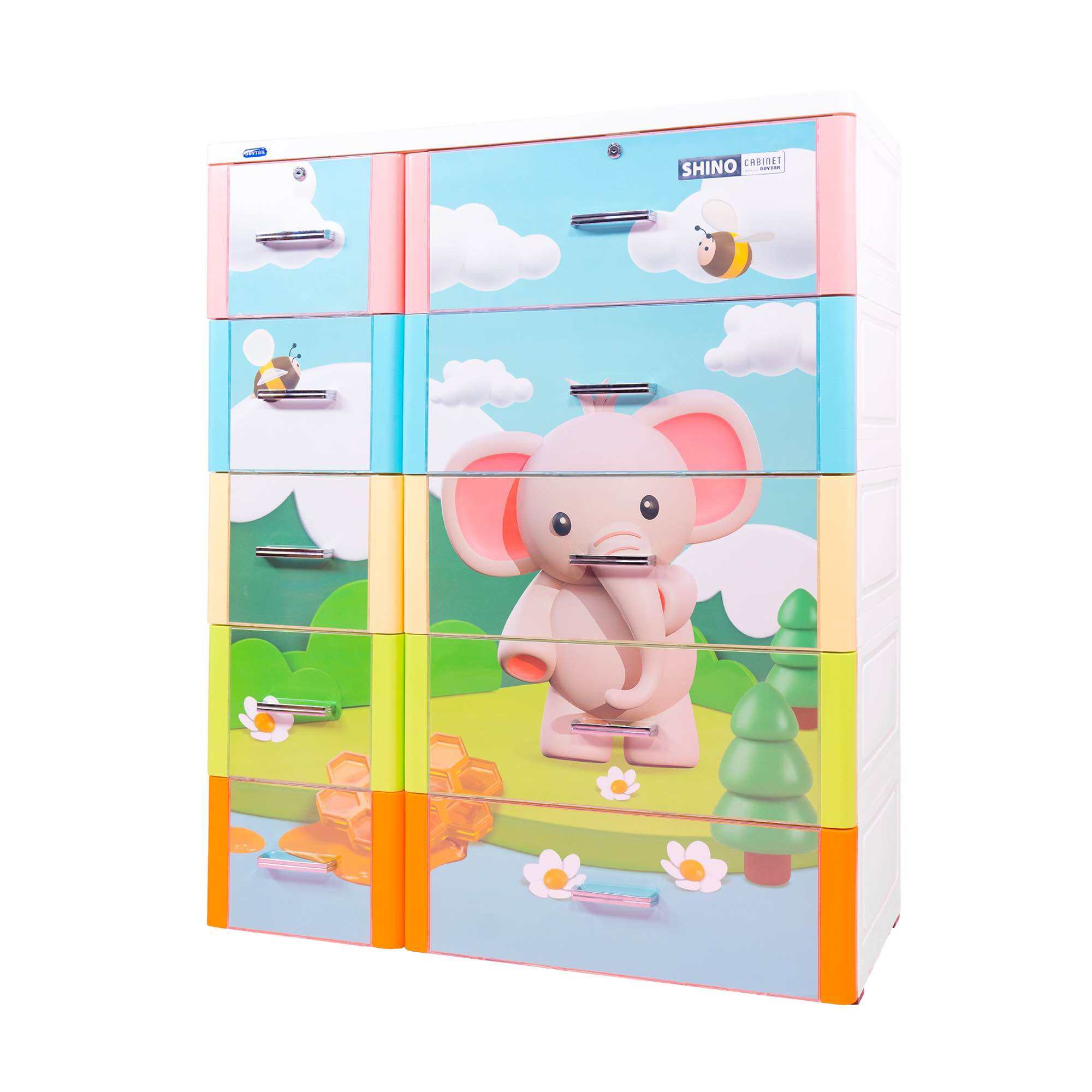 (RÁP SẴN) Tủ nhựa Duy Tân Shino 5 tầng 10 hộc kéo lớn nhất (cao 130cm, ngang 105cm, sâu 48cm) - nội thất Khả Vy
